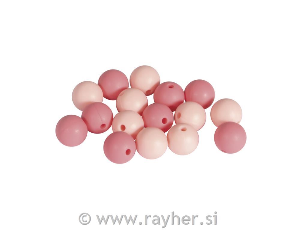 Silikonske perle, 12mm, sv.ružičaste, 16