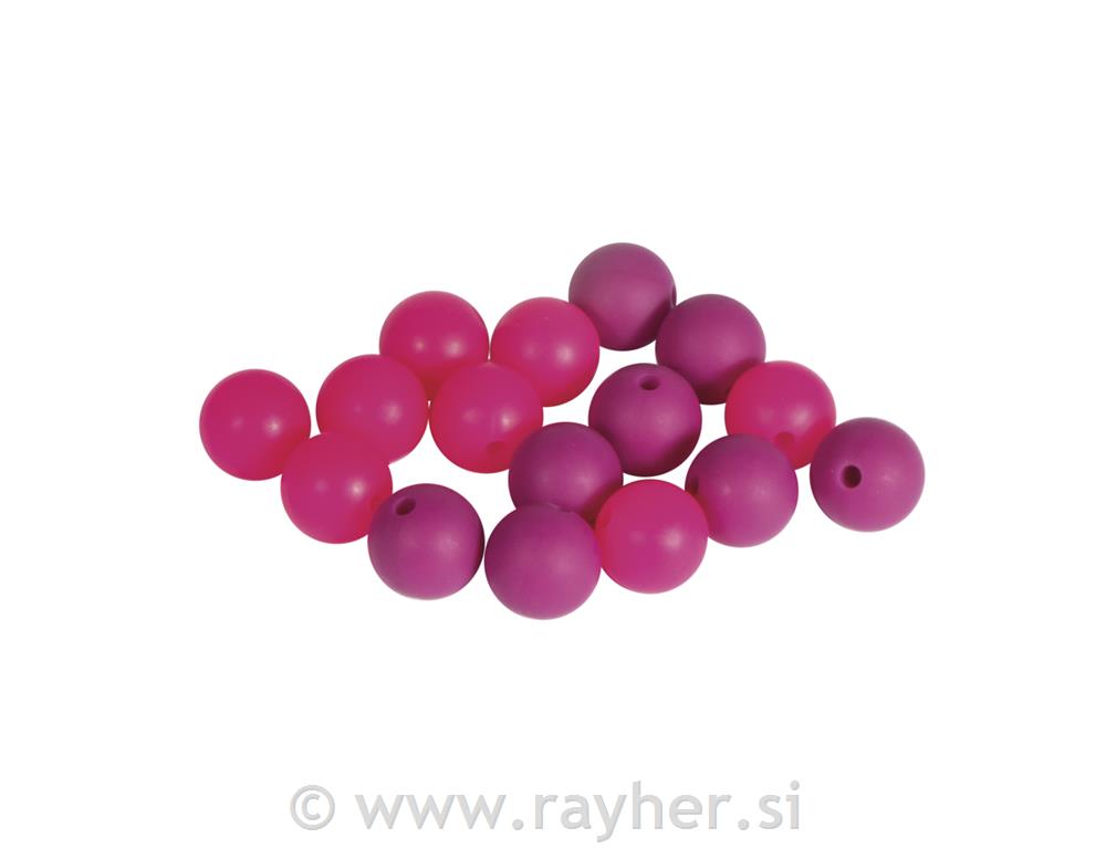 Silicone beads, 12mm opink shadestab-bag 16pcs