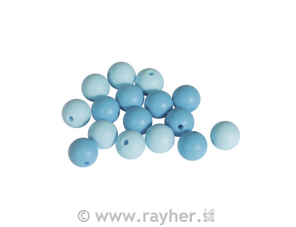 Silikonske perle, 12mm, sv.plave, 16 kom