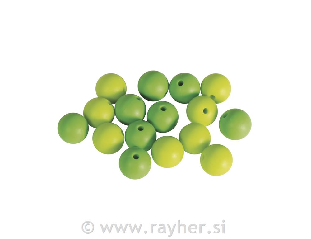 Silicone beads, 12mm ogreen shadestab-bag 16pcs