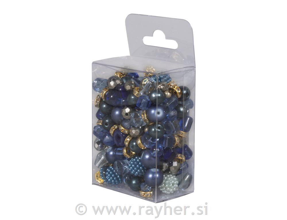 Staklene perle s efektom biseraplava, 100g