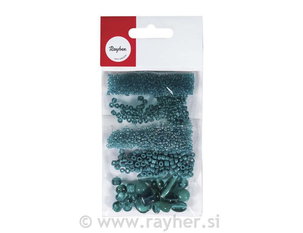 Staklene perle "Mix", crno-bijele, 40 g
