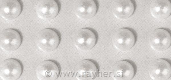Pola perle, samoljepljiva, bijela, 3mm