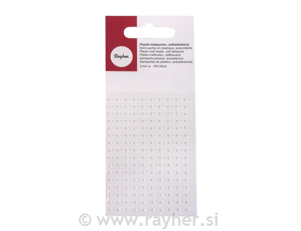 Pola perle, samoljepljiva, bijela, 3mm