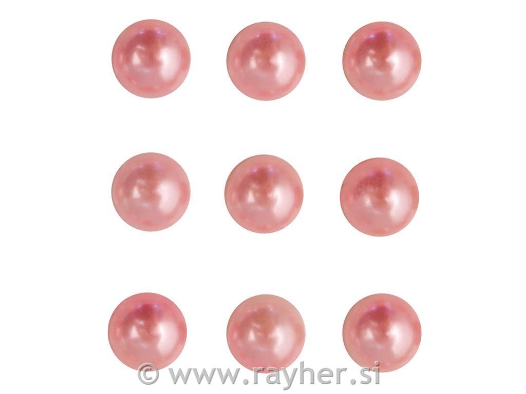Pola perle, samoljepljiva, sv.roza, 3mm