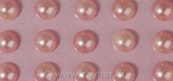 Pola perle, samoljepljiva, sv.roza, 3mm