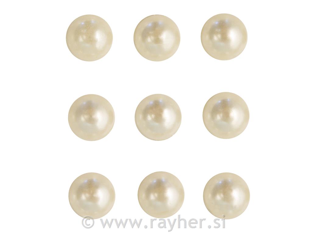 Perle polovične, samolepilne, krem, 3mm, 120 kom