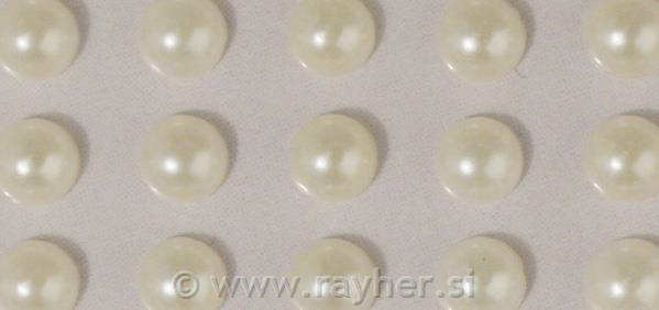 Perle polovične, samolepilne, krem, 3mm, 120 kom