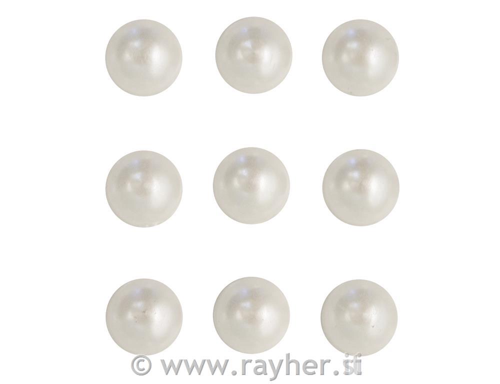 Pola perle, samoljepljiva, bijela, 5mm