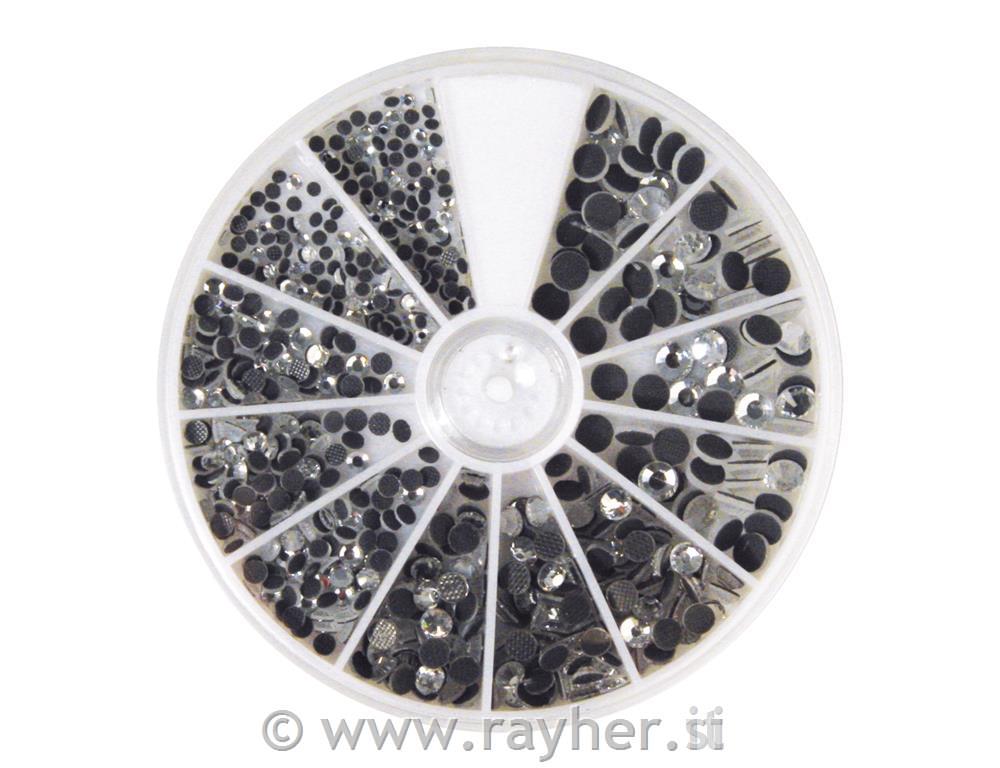 Kamenje za fiksiranje "Hotfix" 2-5 mm,razl.veličine kristalni, 580 kom.
