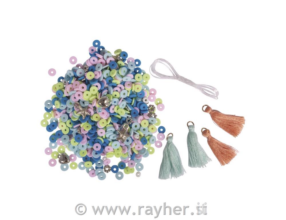 Heishi perle set modro zeleni toni