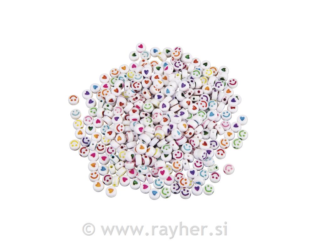 Emoji perle, 6 mm, u boji, okrugle, 40 g40g