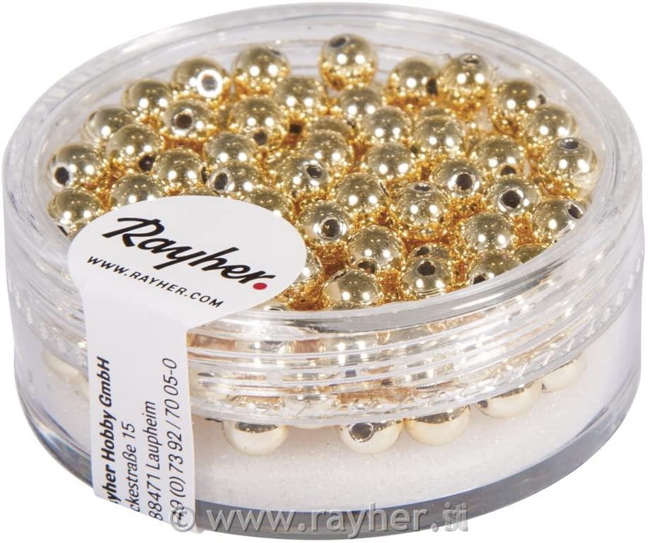 Perle od plastike, 4 mm o, zlatna, 150 kom.