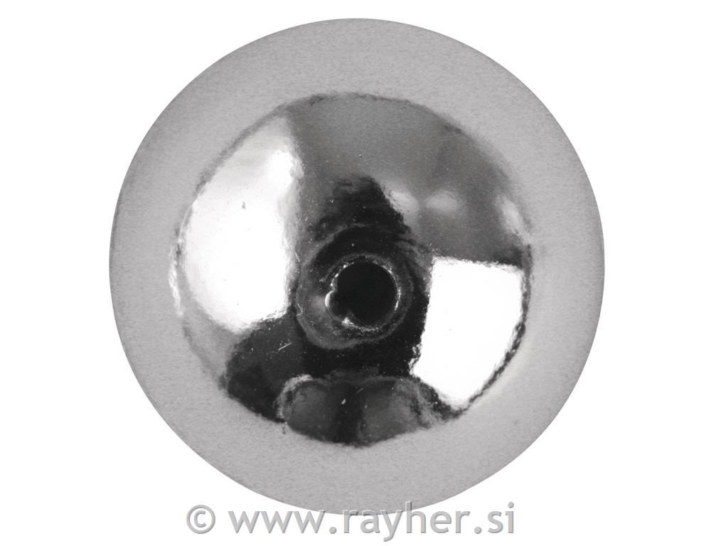Perle od plastike, 4 mm o, srebrna, 150m.