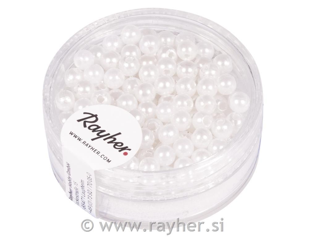 Perle voščene, 3 mm o, bele, 300 kom.