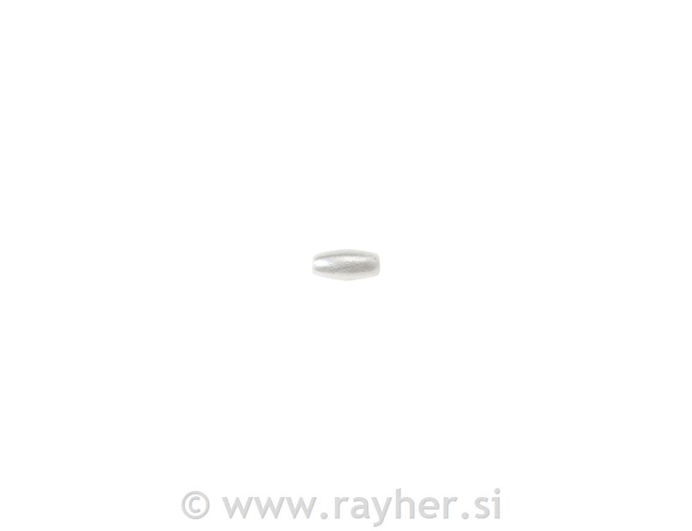 Perle voščene olive, 6x3 mm, bele, 150 kom.