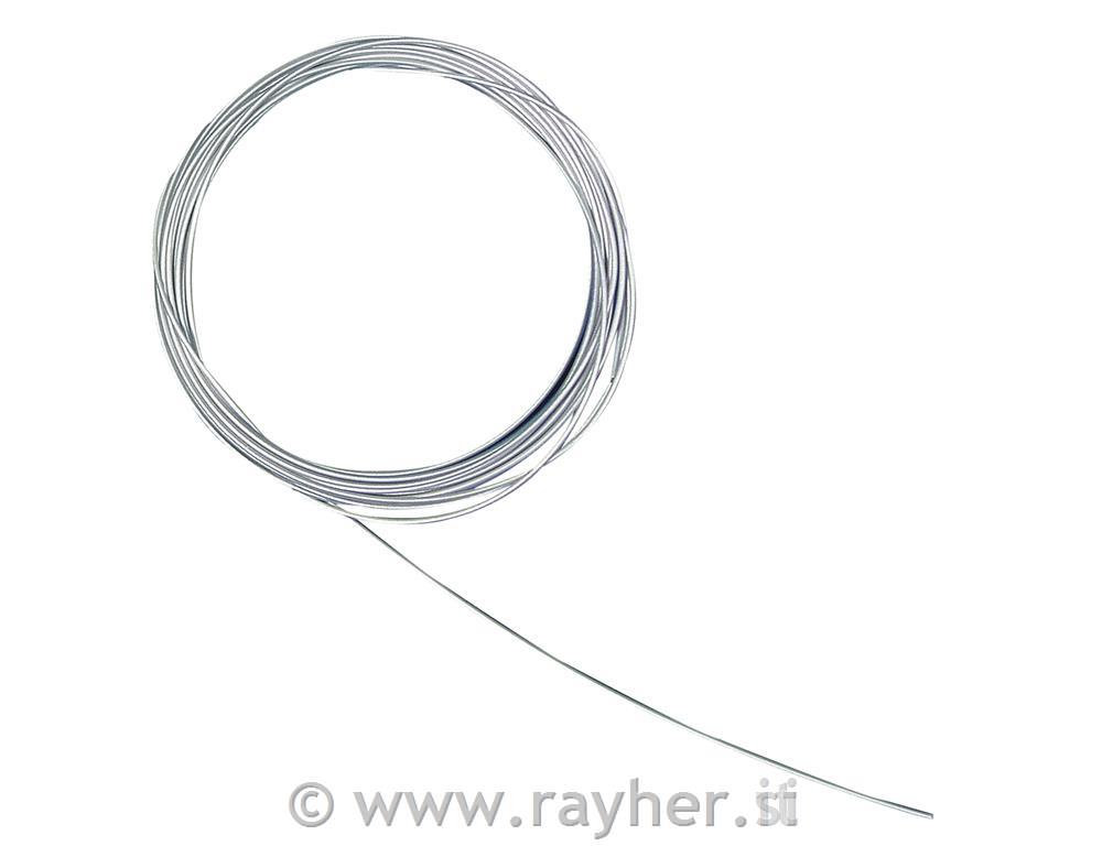 Žica za nakit,mat,0,5 mm,bn, srebrna, 2 m, prev.s plastiko