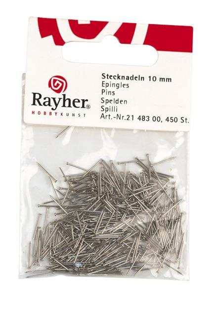 Pins, 10 mm, tab-bag 10 g (ca. 450 pcs.)