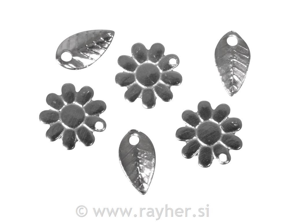 Metal-jewellery filigree: leaf + flower,