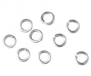 Ring, 5mm o, silver, 1mm tab-bag 50pcs.