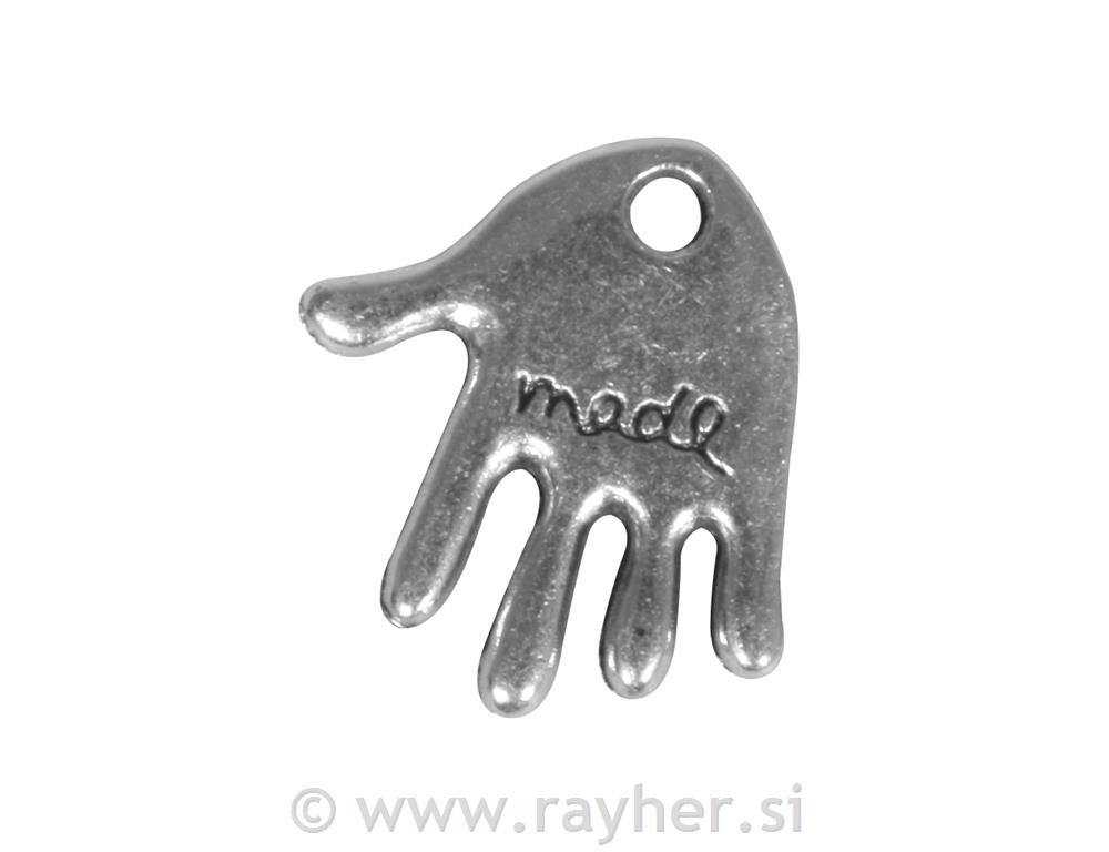 Metalni element: hand made", srebro, 1,1 cm, rupa 1mm o