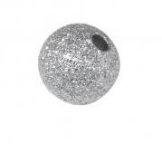 Perle dijamant, o8 mm, srebro, rupa o1,8mm, 8 kom