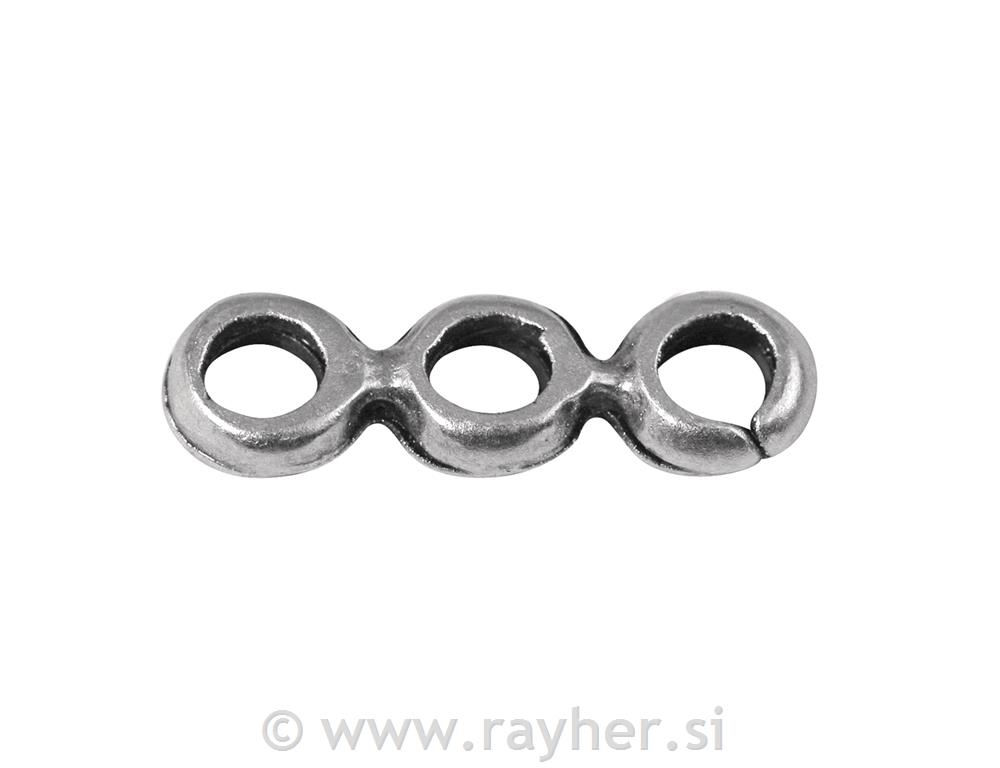 Delček za nakit kovinski, 18x6mm, srebrn
