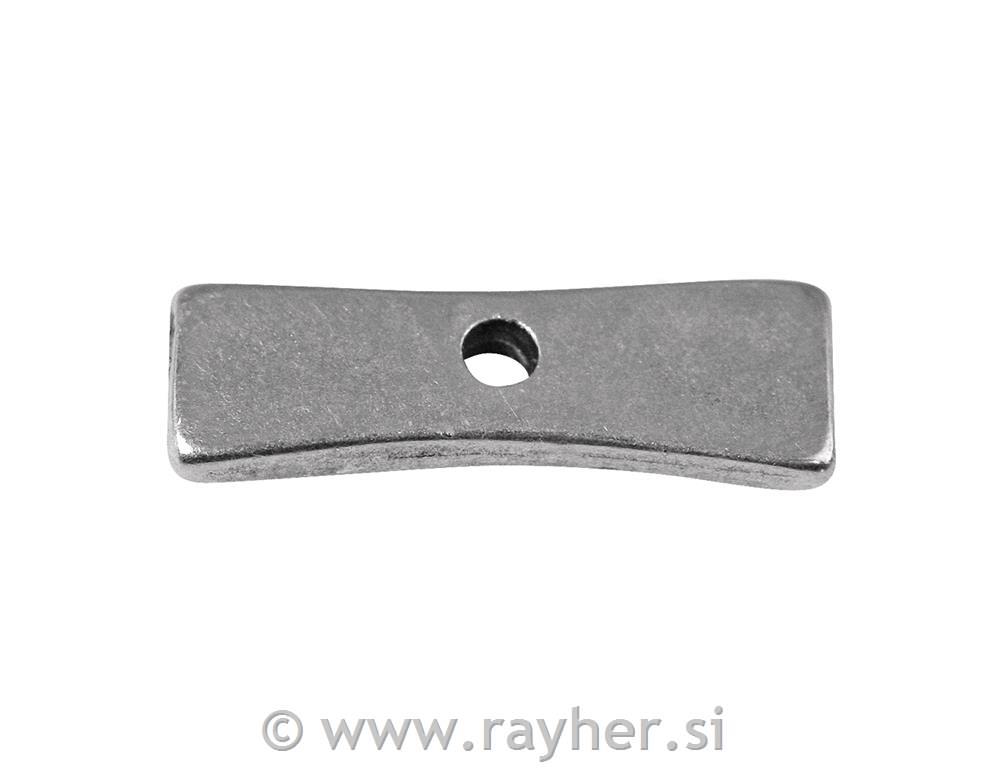 Delček za nakit kovinski, 16x5mm, srebrn, luknja 1mm o