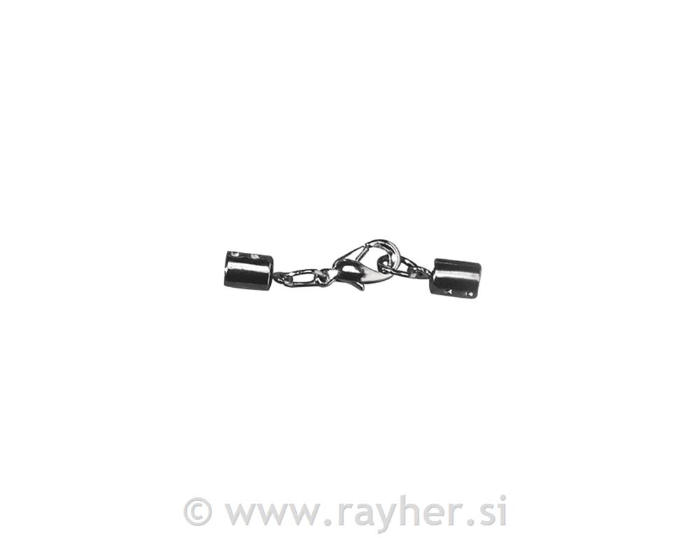 Karabin jastog z zaključkom, 3mm, srebrn