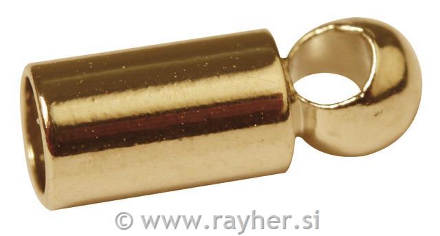 End caps w. eye, 2mm o, gold, tab-bag 4p