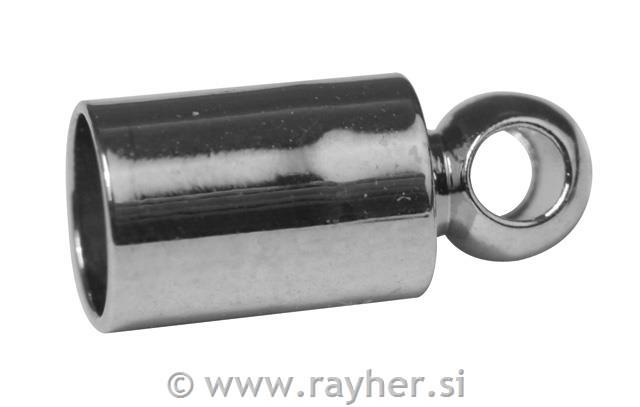 Zaključek z zanko, srebrn, 3mm, 4 kom