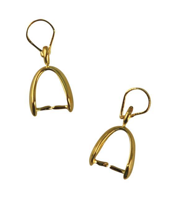 Loop pendant, gold, 15mm, tab-bag 2pcs.