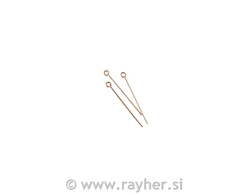 Šipke sa petljom, 0.6mm, roze zlato, 35m, 15 kom