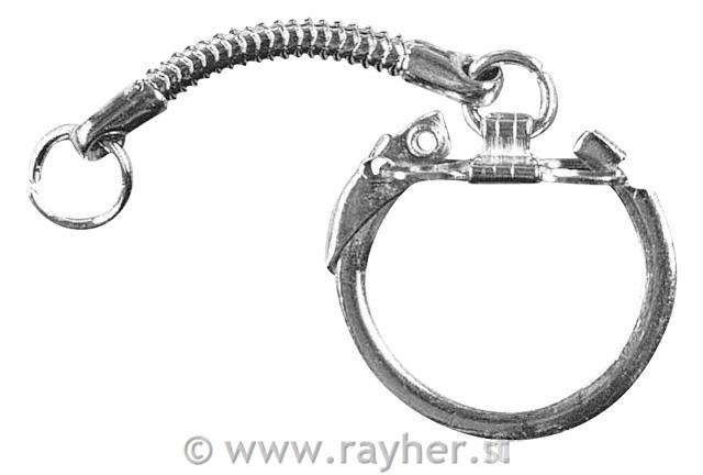 Key-holder, 20mm o, platinum, 6cm, tab-b