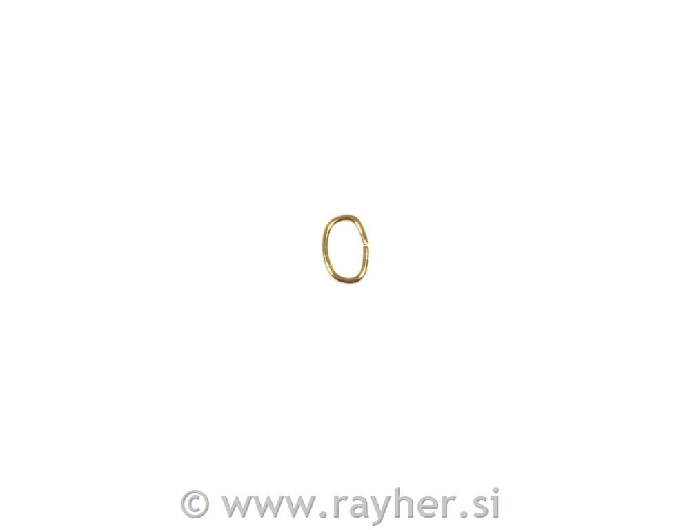 Prsteni, ovalni, 0.8mm, zlatni, 7.7x5.3m