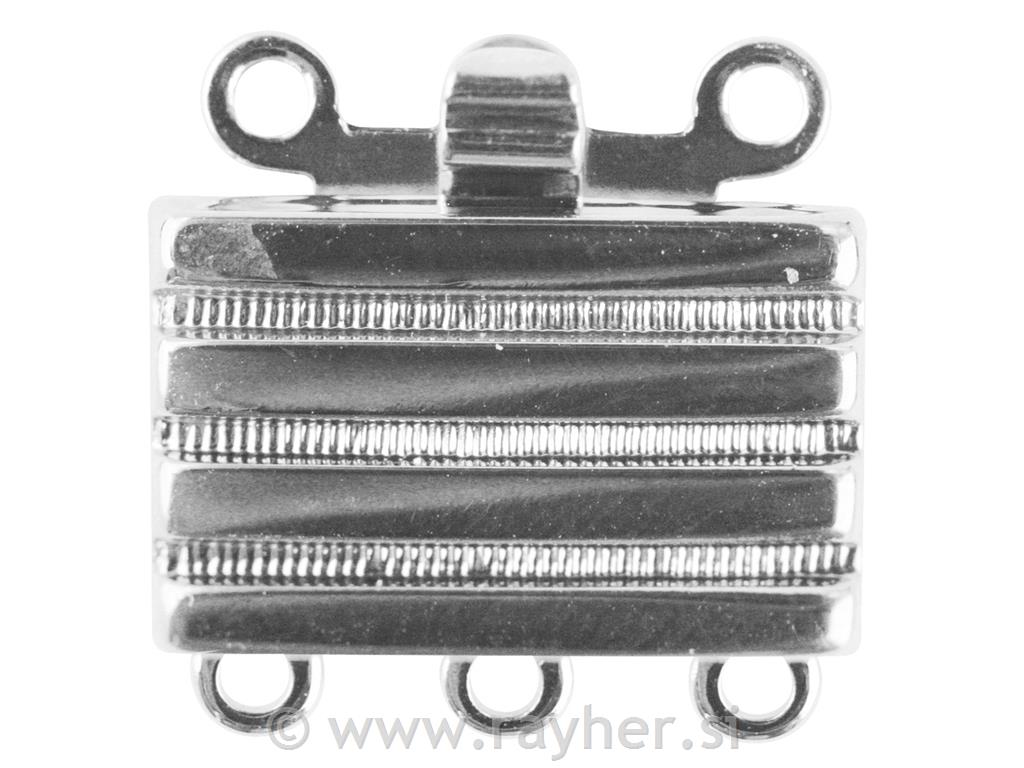 Jewellery clasp, rectangular, silver, 8.