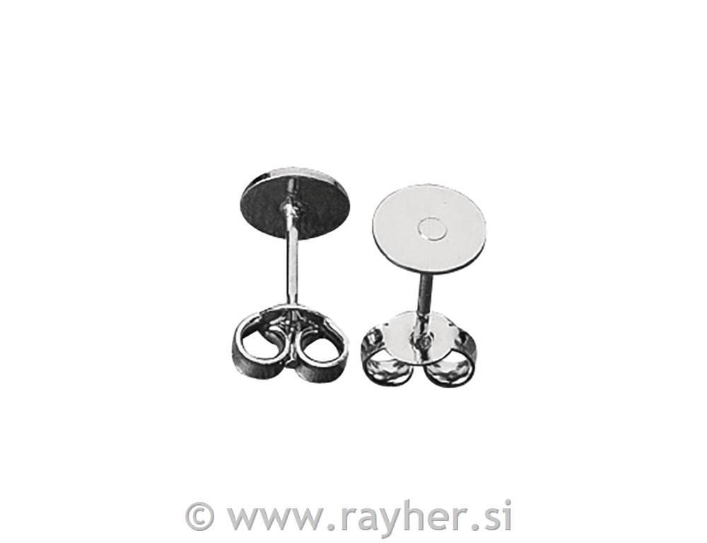 Bitovi za naušnice, čelik, 6mm o, platina, 4 komada