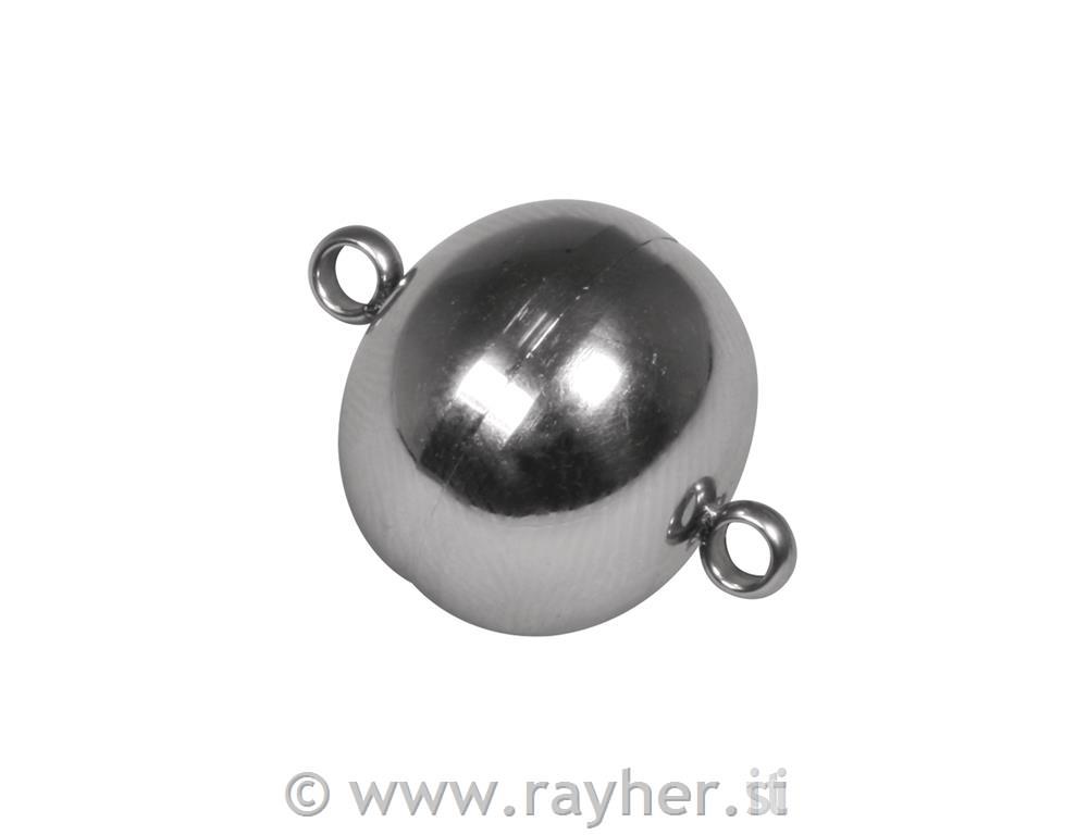 Magnetna sponka, 15mm o, platina,1kos