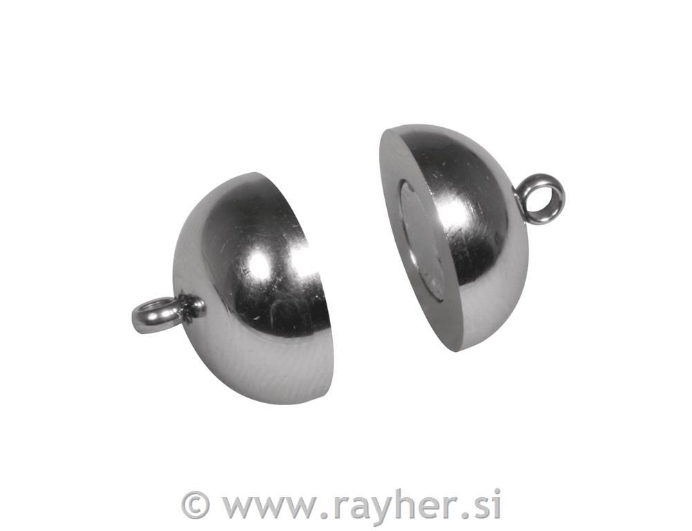 Magnetna sponka, 15mm o, platina,1kos