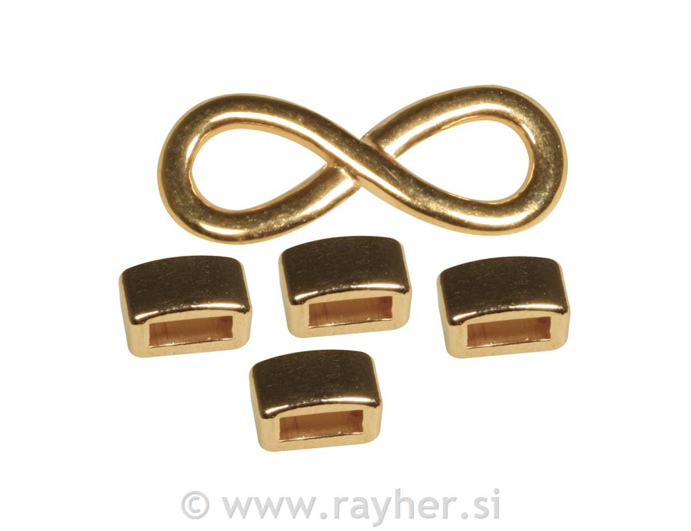 Metalni element "Infinity", zlato, 1x Infinity, 4x deco element