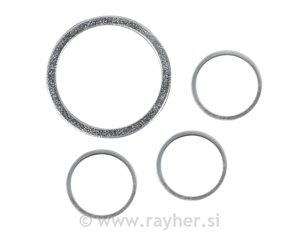 Kovinski obroči, srebrni, 1x50mm+3x20mm, set4