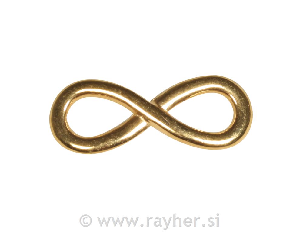 Metal- Deco element "Infinity", gold, 1.