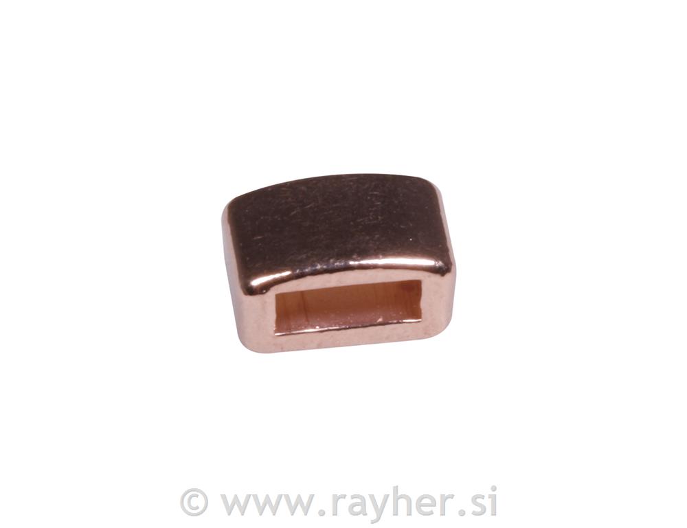 Metalni element kvadratni, ružičasto zlato 5x8mm