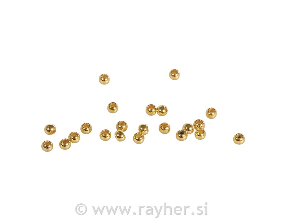 Perla kovinska, 3mm o, zlata