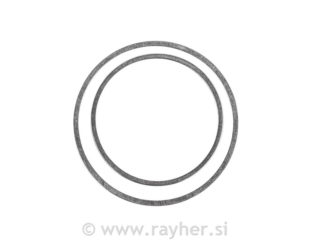 Obročki za nakit, srebrni, 25mm in 20mm, set 4