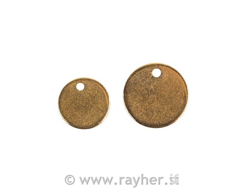 Kovinski obeski Discs za nakit, zlati, 8mm in 10mm, set 6
