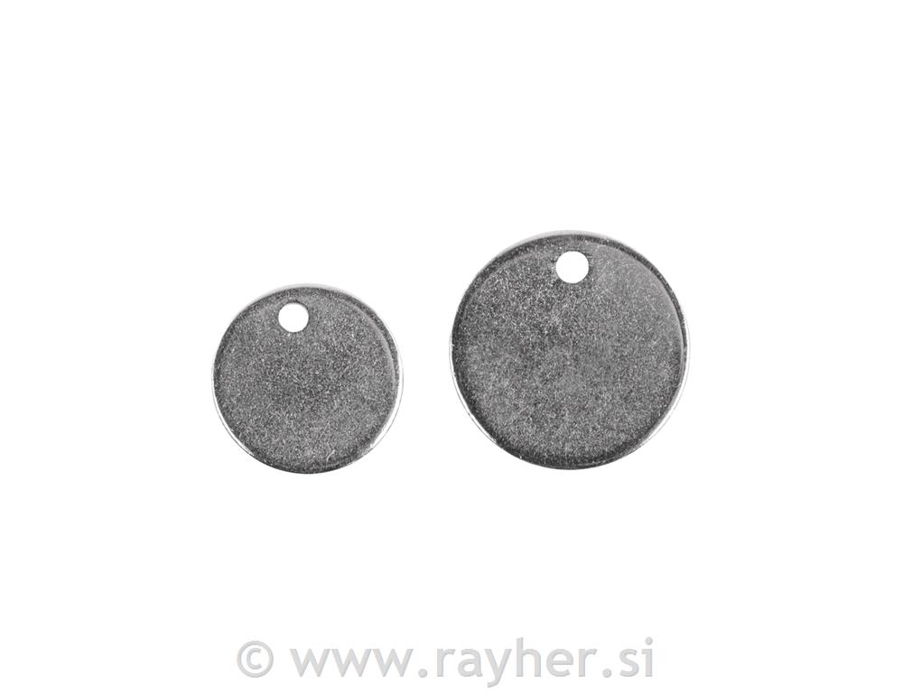 Metalni privjesci Diskovi za nakit, srebrni, 8mm i 10mm, set 6
