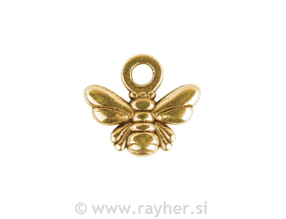 Obesek, Čebelice, zlate, 11x10mm, set 4