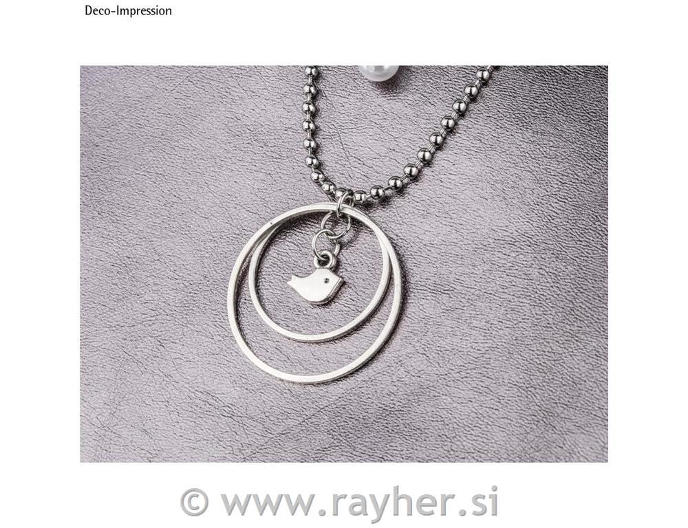 Metallic mini-pendant Bird8x5mm, tab-bag 6pcssilver