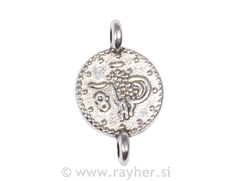 Privjesak met., Dukat, 7.3mm, srebrni, 6